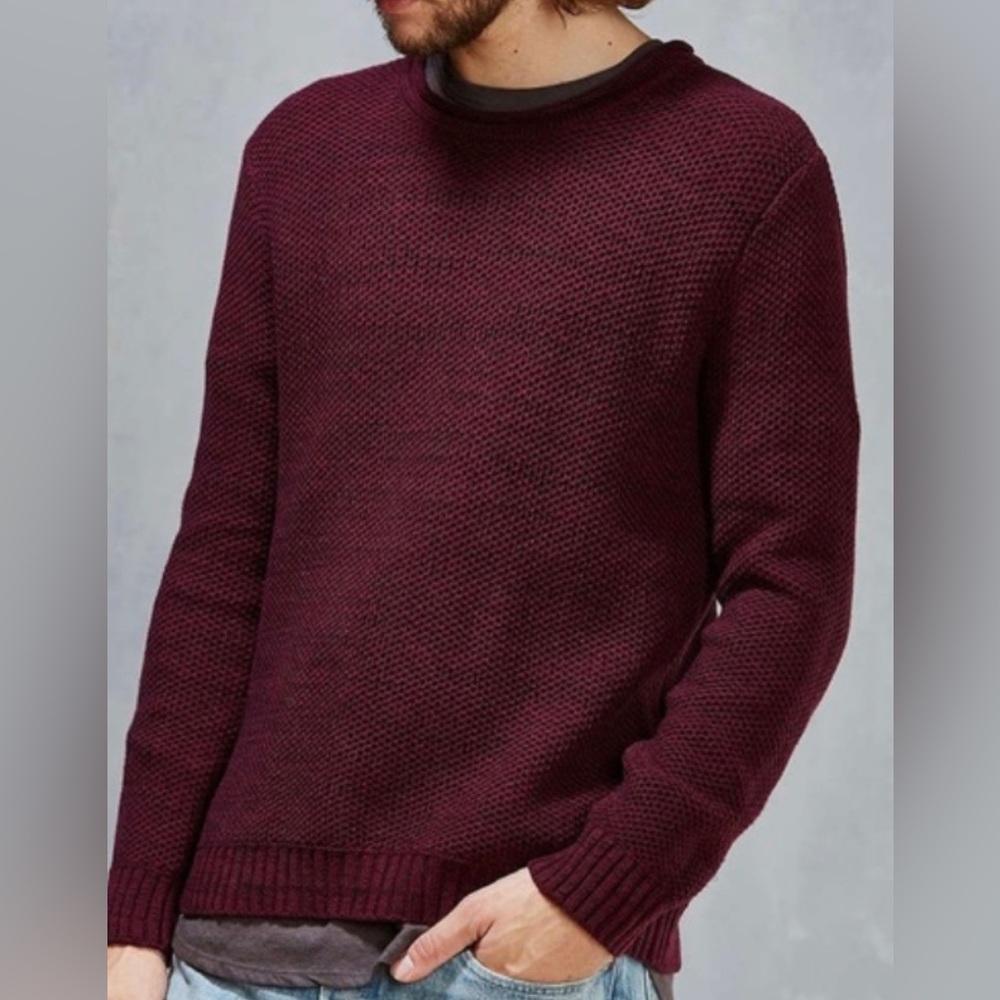 O'Hanlon Mills Calhoun Burgundy Crew Neck Men's Sweater Size S